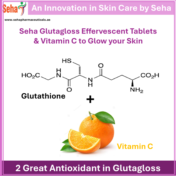 Glutagloss Orange Flavour - Japanese L Glutathione and Vitamin C - 28 Effervescent Tablets