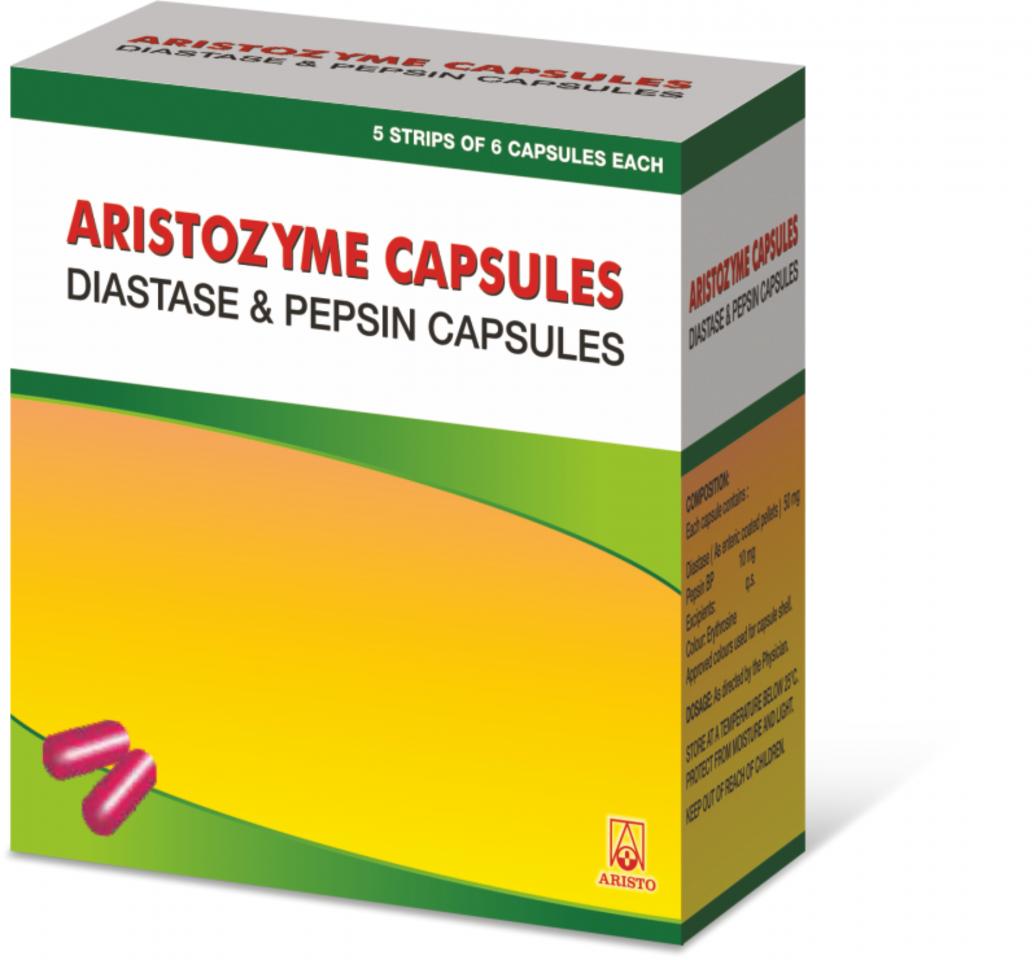 Aristozyme Capsule Diastase & Pepsin Capsules 50/10mg