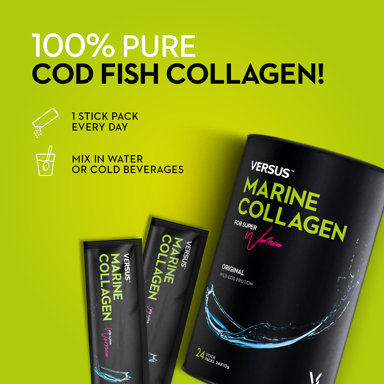 Versus Marine Collagen|The Ultimate Beauty Elixir|24 Stick Packs 24*10g